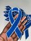 Colon & Rectal Cancer "Blue Chenille" Awareness Ribbon Patch, Iron or Sew-on, 5.5" inches